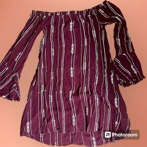 Off the shoulder long sleeve dress